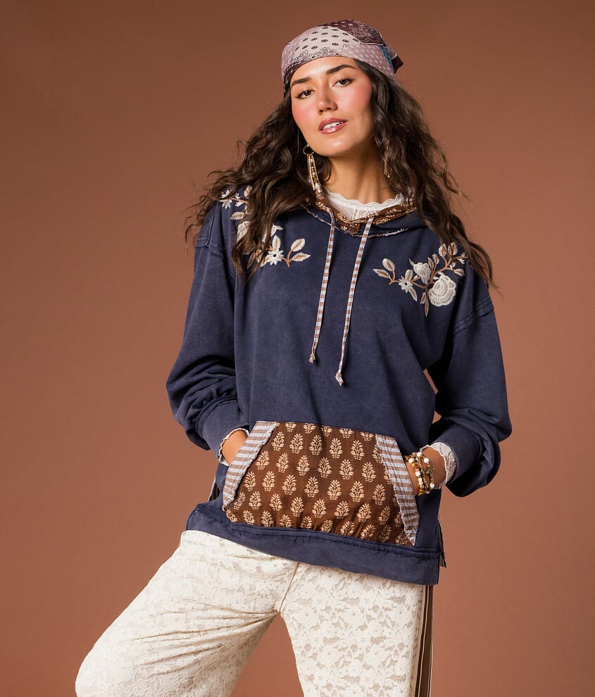 Floral Embroidered Hoodie