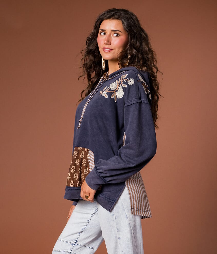 Floral Embroidered Hoodie
