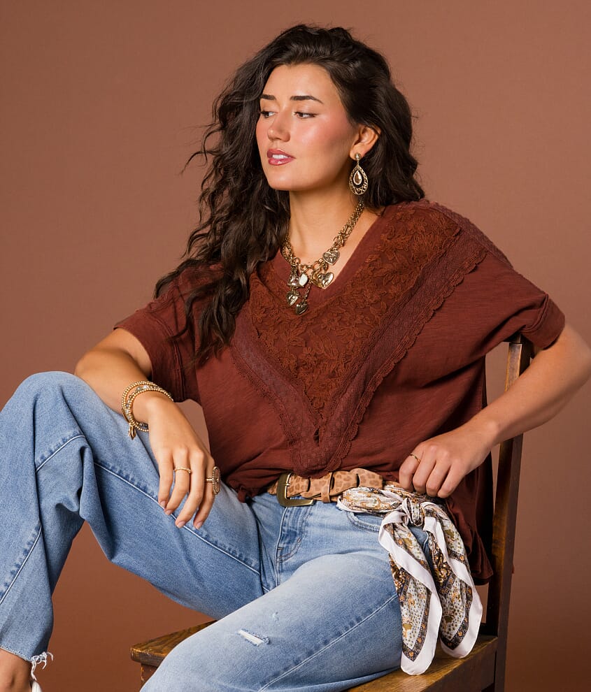 Floral Embroidered Ruffle Top