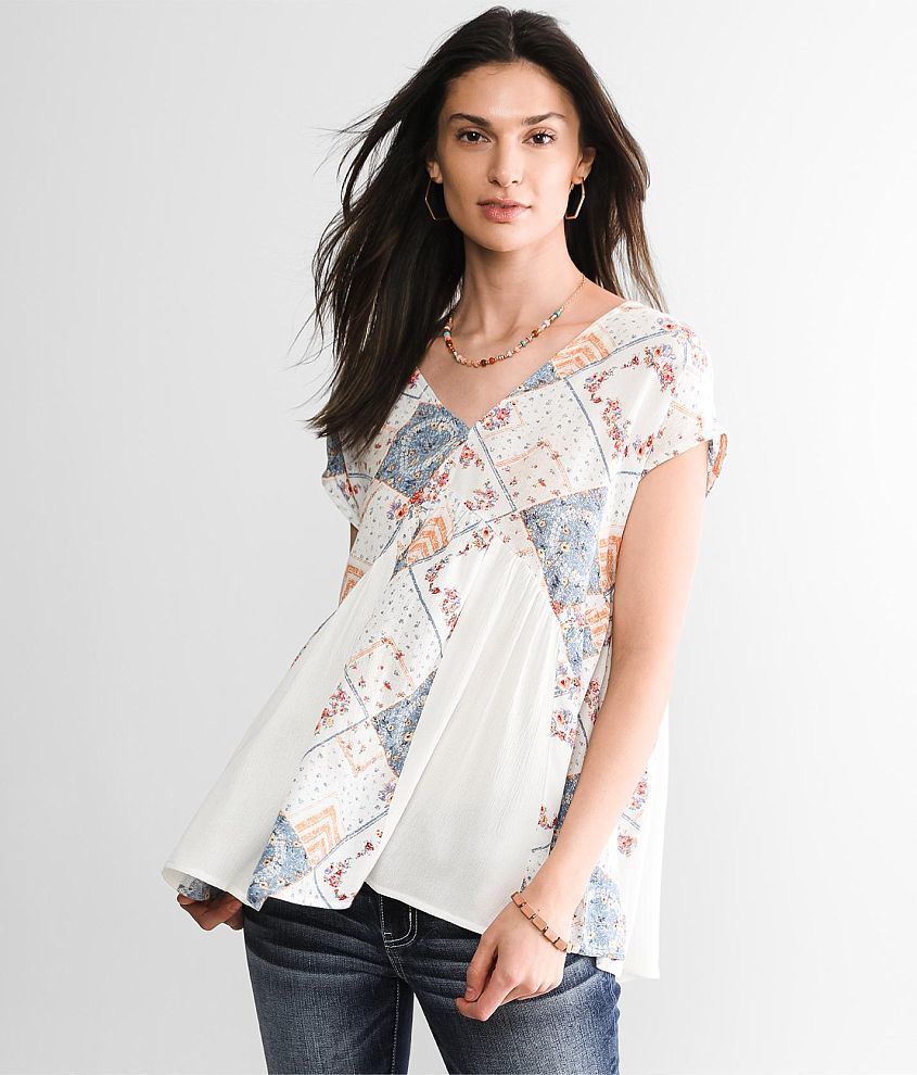 Patched Babydoll Top