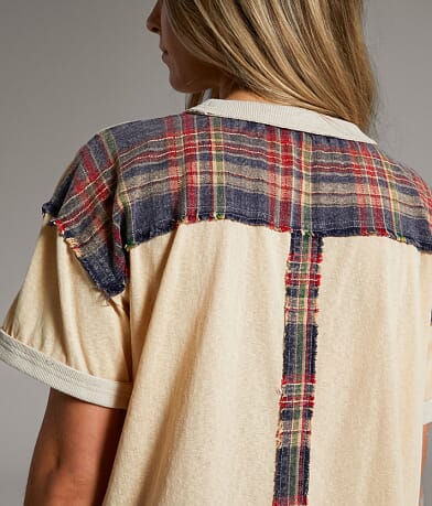 BKE Raw Edge Flag Patch T-Shirt misc detail 1 view