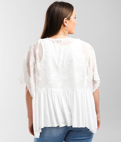 Buckle Black Shaping &amp; Smoothing Baby Doll Top BACK
