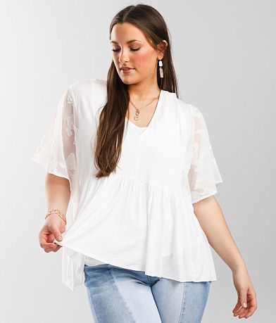 Buckle Black Shaping &amp; Smoothing Baby Doll Top FULL_LEFT_SIDE