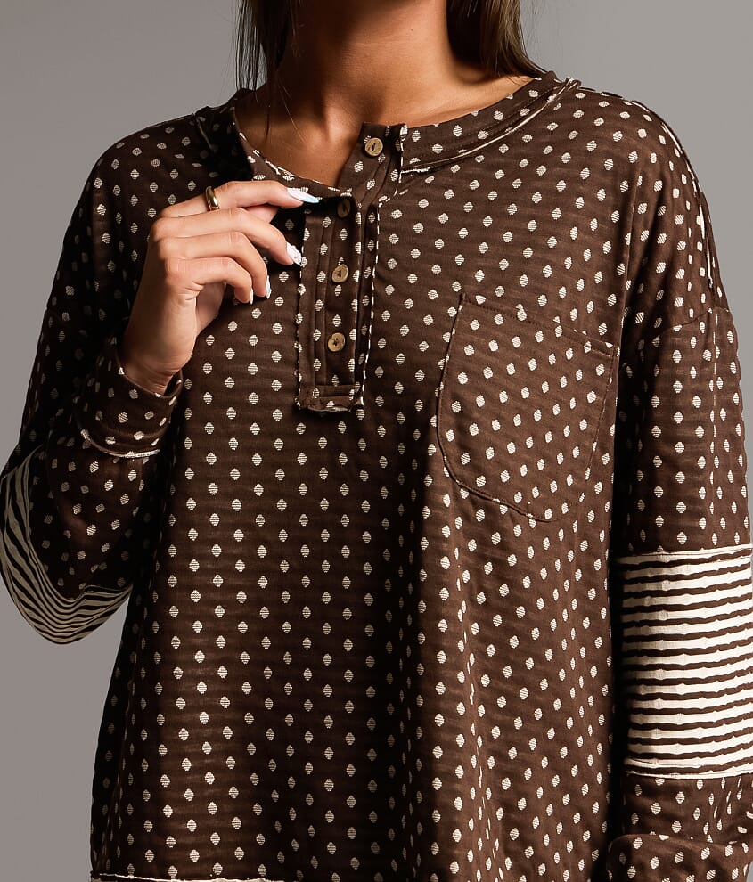 Boundless Edit - Polka Dot Henley