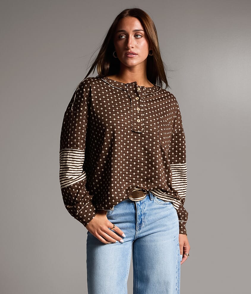 Boundless Edit - Polka Dot Henley