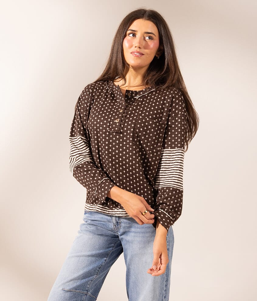 Boundless Edit - Polka Dot Henley