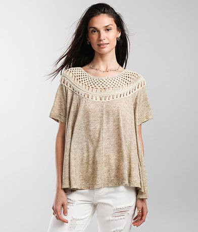 Gimmicks Crochet Yoke Top full right side view