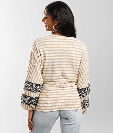 Gimmicks Striped Dolman Top back view
