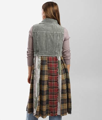 Gimmicks Mixed Corduroy Duster Vest back view