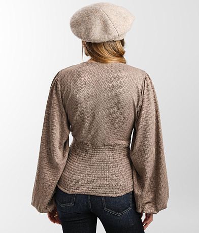 Gimmicks Textured Lace-Up Top BACK