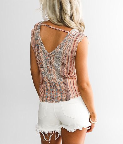 Gimmicks Pieced Crochet Tank Top BACK