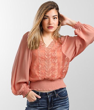 Gimmicks Lace Inset Top FULL_LEFT_SIDE