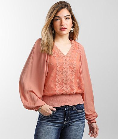 Gimmicks Lace Inset Top FULL_RIGHT_SIDE