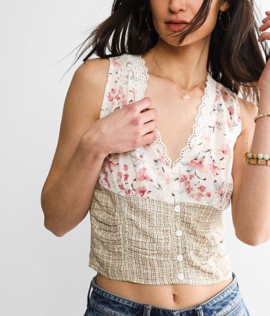 Gimmicks Mixed Print Tank Top misc detail 1 view