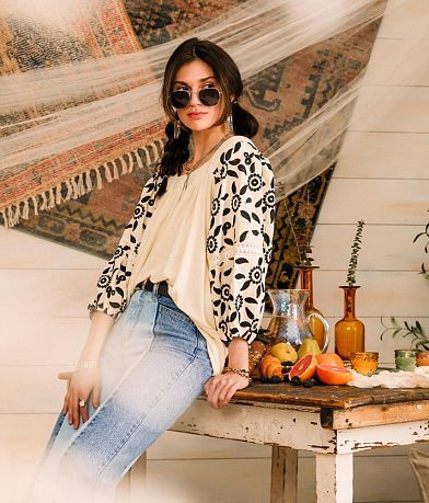 Gimmicks Embroidered Square Neck Top front view