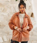 Gimmicks Crochet Pieced Jacket - Women's Coats & Jackets in Cedar