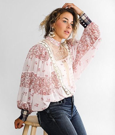 Gimmicks Pieced Chiffon Top FULL_LEFT_SIDE
