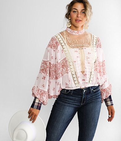 Gimmicks Pieced Chiffon Top FULL_RIGHT_SIDE