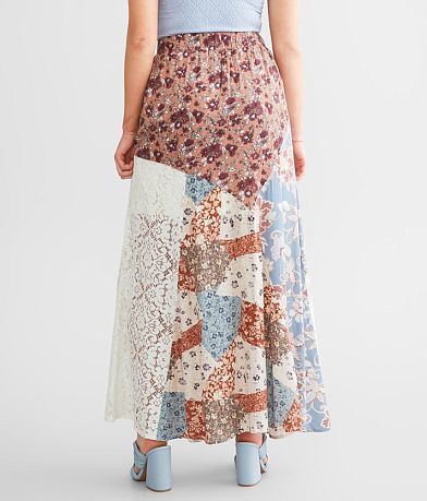 Gimmicks Mixed Print Maxi Skirt back view