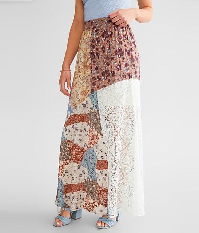 Gimmicks Mixed Print Maxi Skirt full right side view