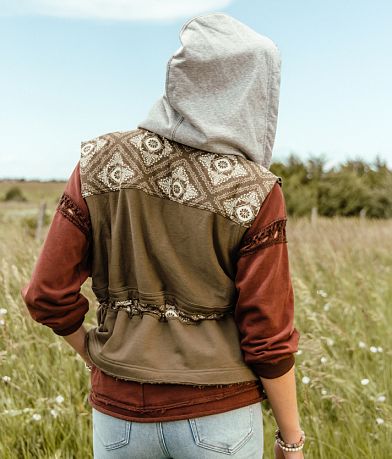 Gimmicks Reverse Pieced Knit Hooded Vest BACK