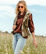 Gimmicks Reverse Pieced Knit Hooded Vest - Women's Coats & Jackets