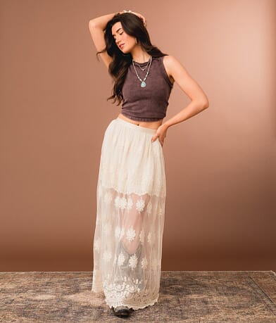 Gimmicks Sheer Lace Maxi Skirt FULL_LEFT_SIDE