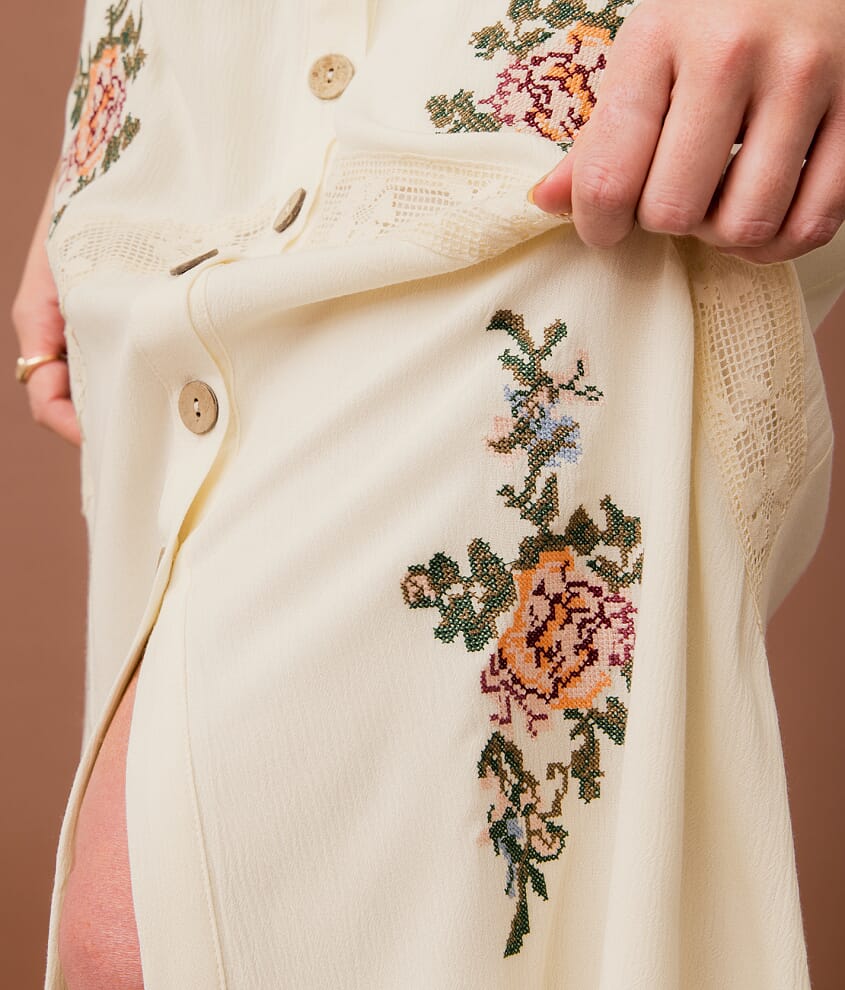 Floral Embroidered Maxi Skirt - thumbnail 7