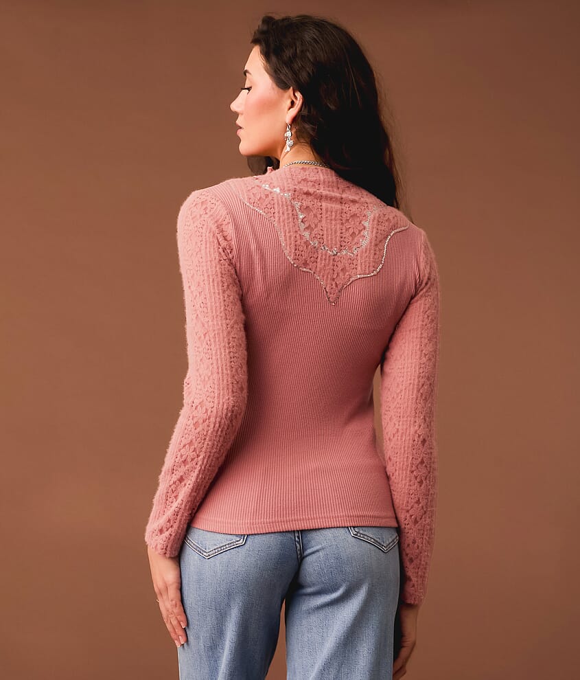 Sequin Mock Neck Top - thumbnail 8