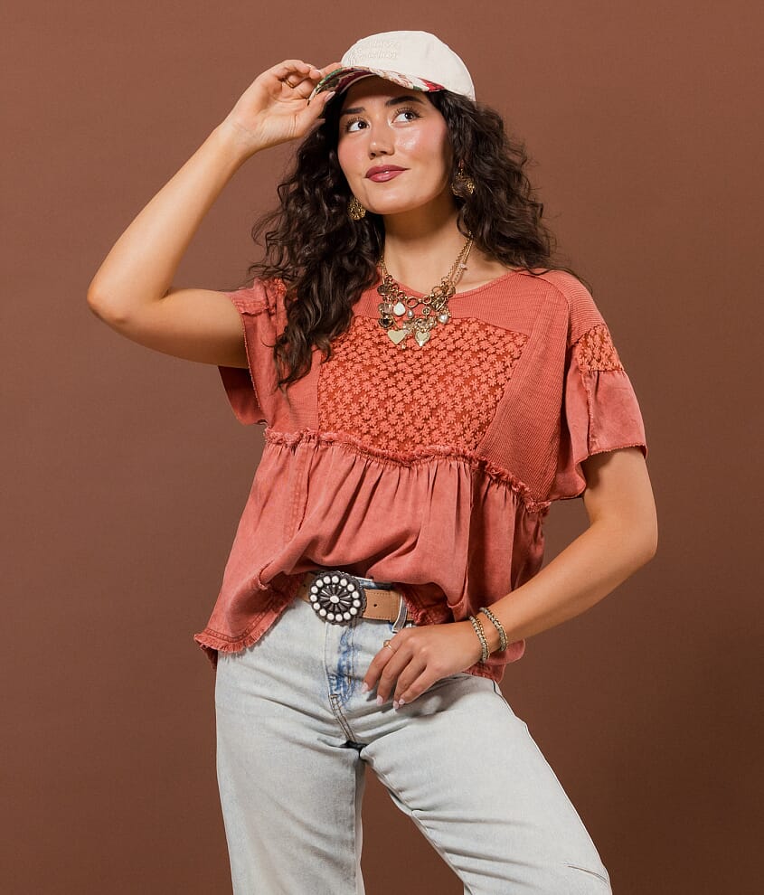 Embroidered Floral Top
