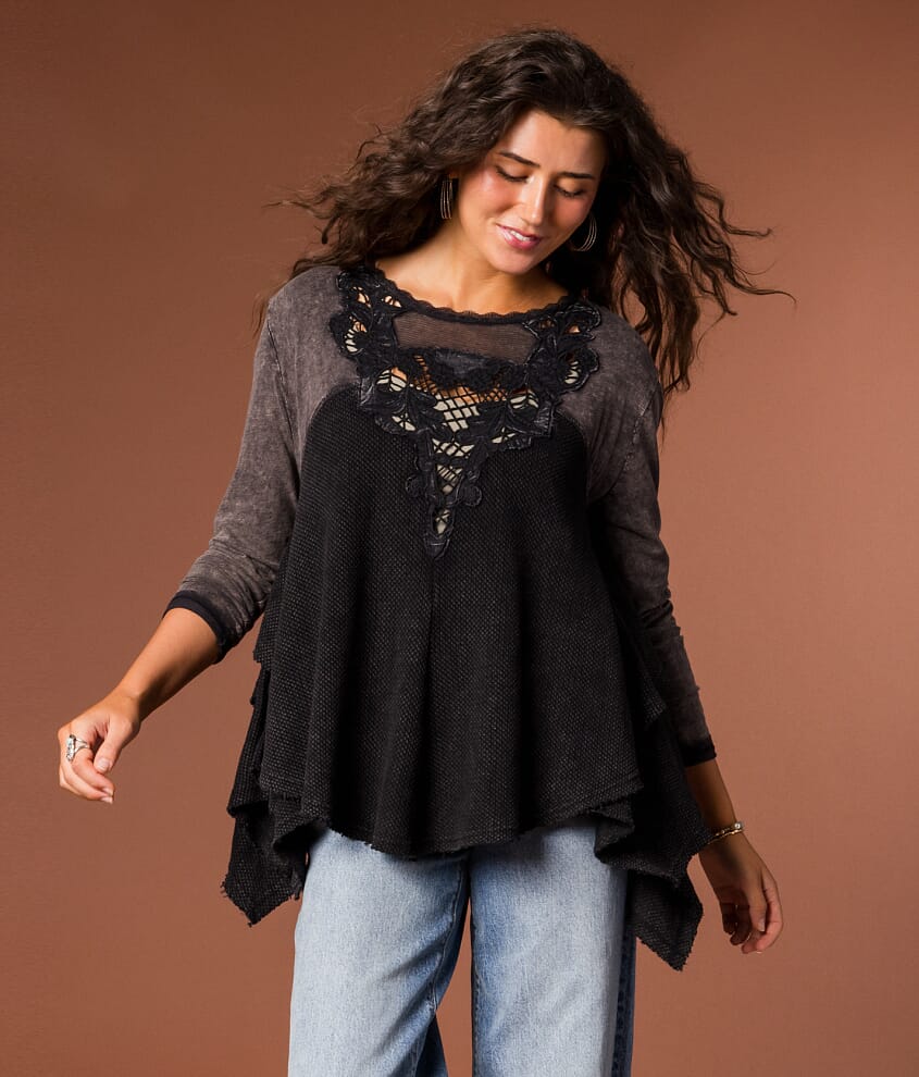 Pieced Crochet Washed Top
