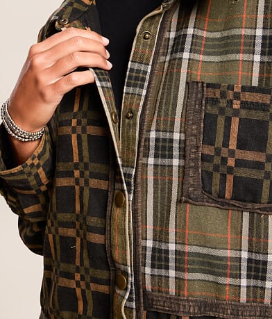 Pieced Plaid Shacket thumbnail 4