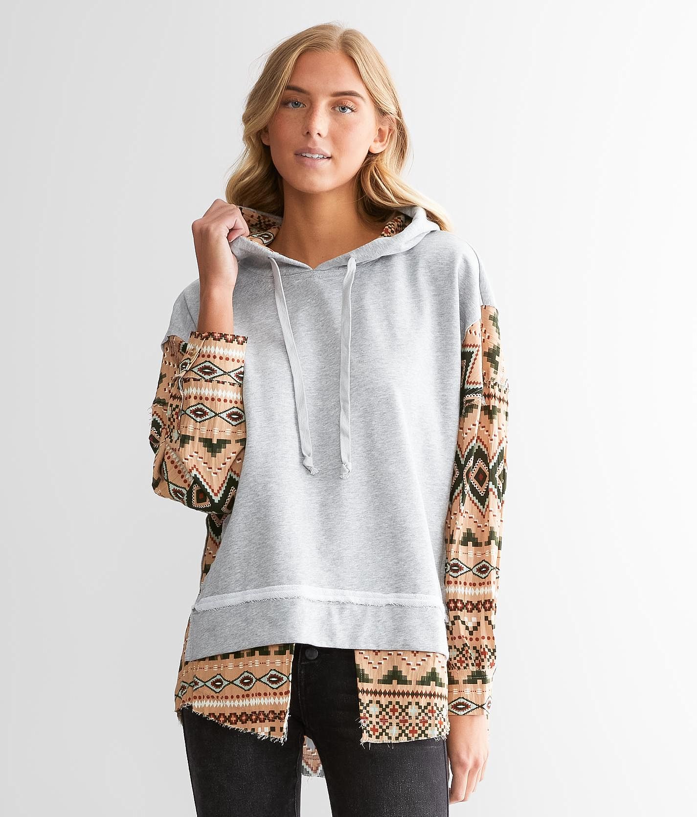 Gilded Intent Pieced Aztec Hoodie - Women's Sweatshirts in Multi | Buckle