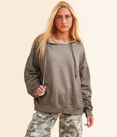 Gilded Intent Mesh Inset Hooded Sweatshirt front view