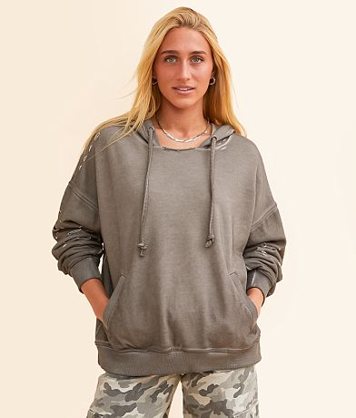 Gilded Intent Mesh Inset Hooded Sweatshirt full right side view