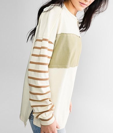 BKE Raw Edge Color Block Pullover MISC_DETAIL_1