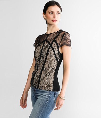 red by BKE Lace Top FULL_RIGHT_SIDE