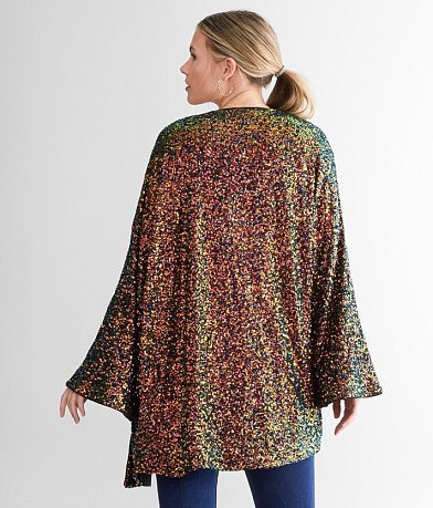 Sterling &amp; Stitch Sequin Kimono BACK