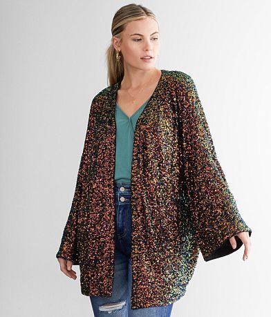 Sterling &amp; Stitch Sequin Kimono FULL_RIGHT_SIDE