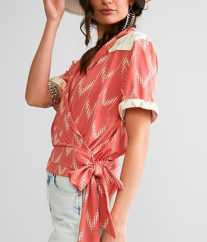 Western Wrap Tie Top