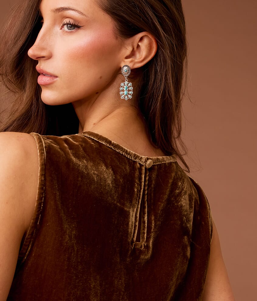 Embroidered Velvet Tank Top