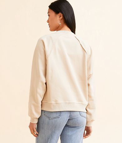 BKE Raw Edge Cardigan back view