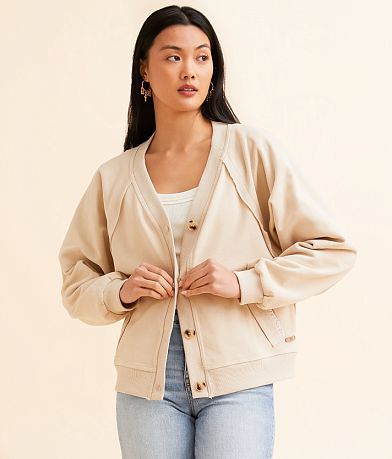 BKE Raw Edge Cardigan misc detail 1 view