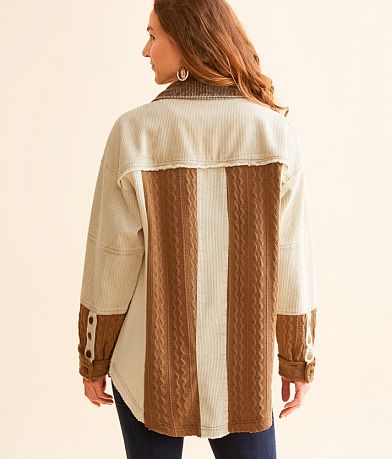 BKE Pieced Corduroy Oversized Jacket BACK