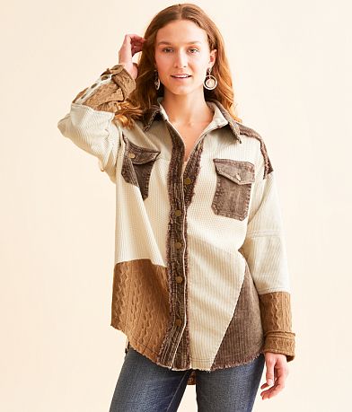 BKE Pieced Corduroy Oversized Jacket FULL_RIGHT_SIDE