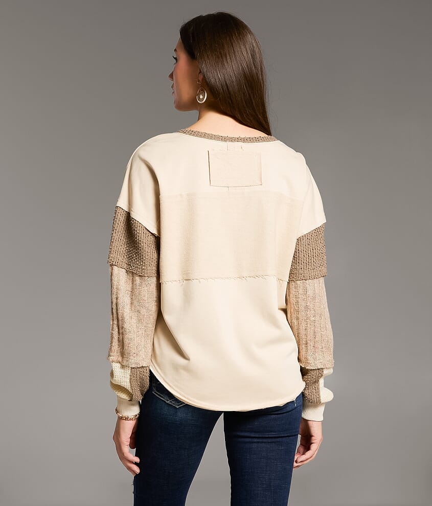 Pieced Henley Top - thumbnail 3
