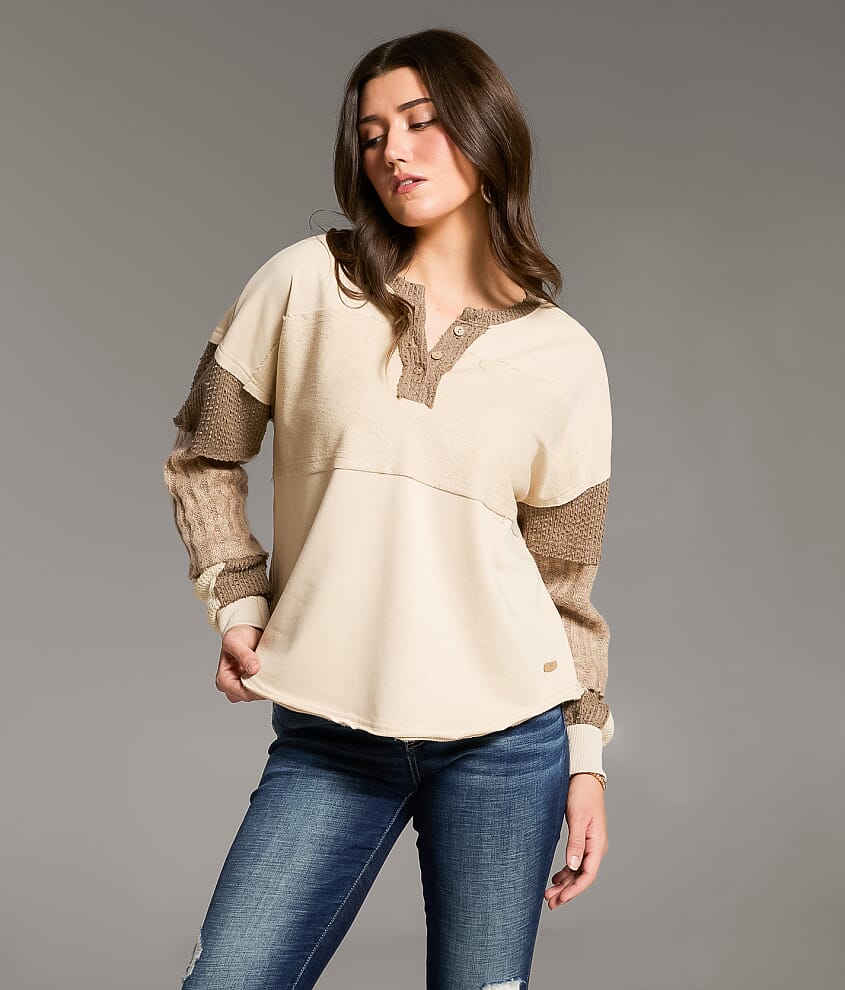 Pieced Henley Top - thumbnail 2