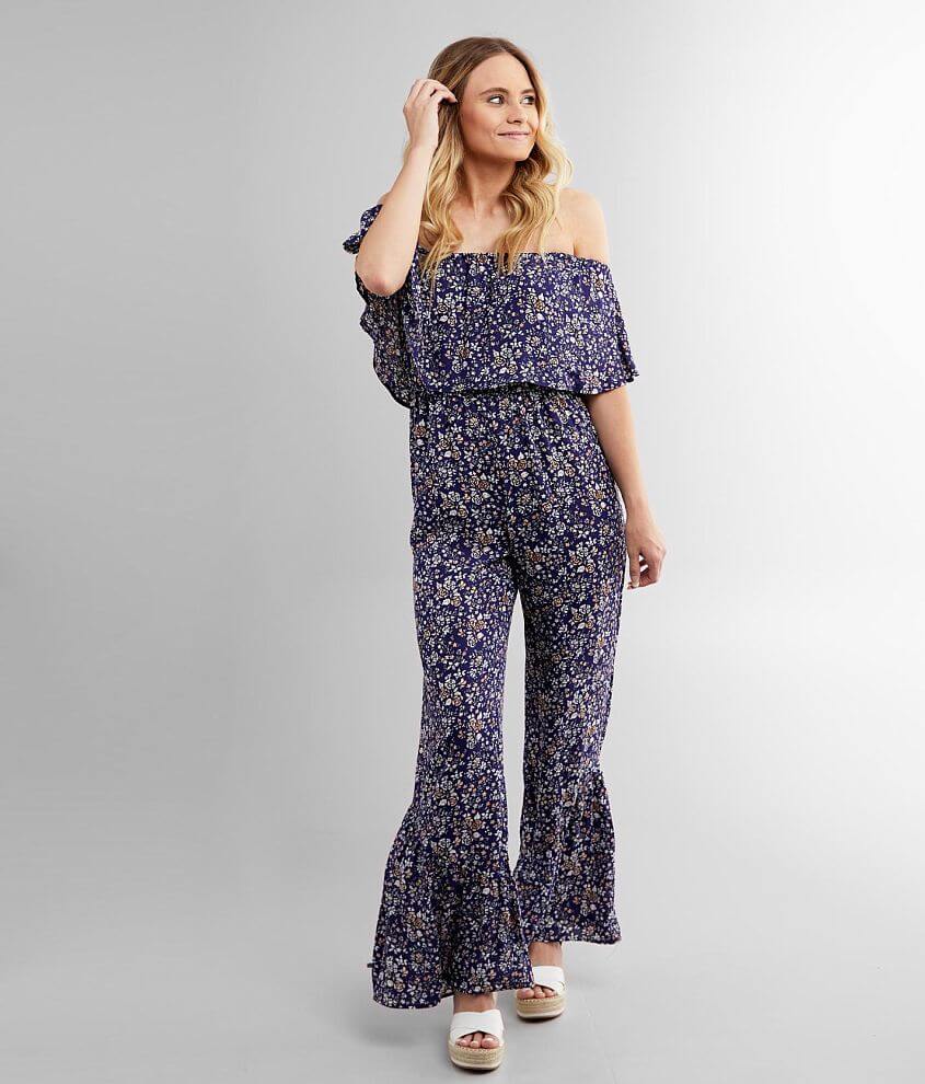 Willow &#38; Root Floral Chiffon Jumpsuit front view
