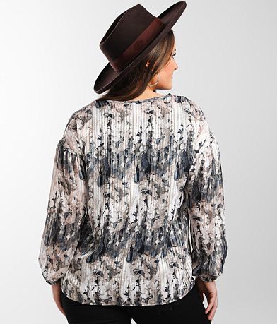 Buckle Black Shaping &amp; Smoothing Chiffon Blouse BACK