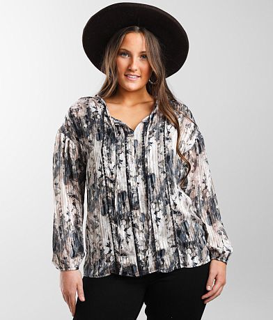 Buckle Black Shaping &amp; Smoothing Chiffon Blouse FULL_LEFT_SIDE